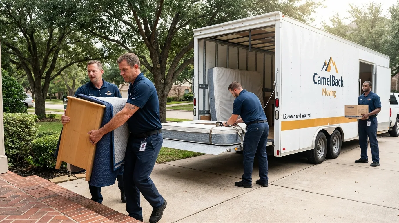Crew loading residential truck for cross-state move from Greenville, PA