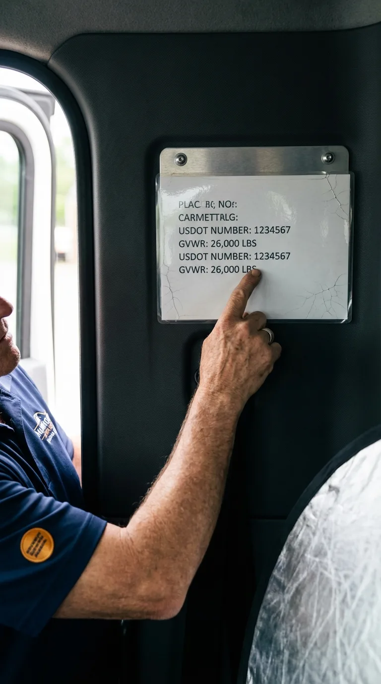 USDOT licensing placard verification in Greenville